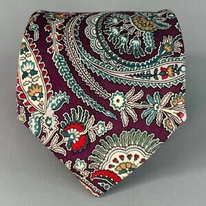 CHRISTIAN DIOR Purple Multi Color Paisley Tie